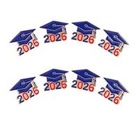 Ipetboom 8 Pièces Broche de Chapeau de Diplômé 2026 en Alliage Noir, Accessoire de Graduation Élégant pour Enseignants et Étudiants Lors D'événements Mémorables