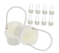 Ipetboom 8 pièces Lot de Paniers Tressés Rotin Style Campagne Corbeilles Portables à Poignée Multifonction pour Rangement et Décoration de Table Panier Main Décoratif pour Intérieur
