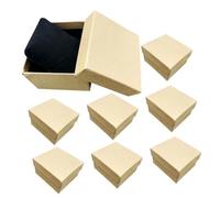 Ipetboom 8pièces Boîte à Montres Portable Kraft Rétro avec Coussin Amovible Boîte De Rangement Compacte pour Montres Et Bijoux Coffret De Conservation Léger Et Pratique pour Voyage
