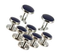 Ipetboom 8pièces Boutons De Manchette pour Homme Ronds Classiques Et Boutons De Chemise Assortis pour Smoking Et Costume