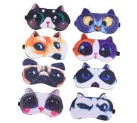 Ipetboom 8pièces Masques De Sommeil Mignons Pour Garçon Fille Filles Chat Chien Lot De Confortable Pour Voyages Siestes Fête