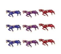 Ipetboom 9pcs Breloques Cheval en Émail Strass Alliage de Zinc Léger, Décoration Multi-usage pour Coque de Téléphone et Clés, pour Voyage et Maison