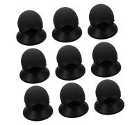 Ipetboom 9pièces Couvercles Silicone Pour Pinceaux à Protections Flexibles Et Réutilisables Pour Outils De Maquillage Accessoires Anti-poussière Noir