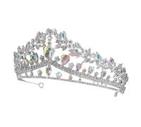 Ipetboom accessoire de cheveux couronne casque de mariage pour la mariée couronne de célibataire décorations de mariage d'anniversaire pour femme Alliage de zinc Colorful
