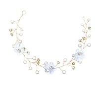 Ipetboom Accessoires Pour Cheveux Mariage Royal Vine Head Bridal Bride Bachelorette Party Styling À Floral Be Reveal Perles Pour Blue Man-Made Pearl