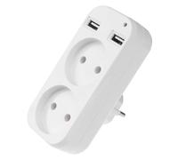 Ipetboom Adaptateur de Prise Secteur Européen Double Double USB, Compatible Ac220-240v, Compact et Portable pour Voyages, Prise Ignifugée, pour Smartphones et Tablettes