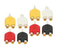 Ipetboom Adaptateur en Y 8 Pièces 1 Mâle vers 2 Femelles, Répartiteur Audio Vidéo pour Haut-parleurs, Câbles AV Noir Jaune Rouge Blanc, Convertisseur Stéréo Compatible TV et Audio