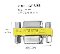 Ipetboom Adaptateur Vga Femelle-Femelle 10 Pièces Convertisseur 15 Broches Svga Coupleur Vga pour Rallonge Câble Couleur Jaune Mini Format Bureau et Maison