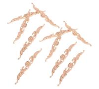 Ipetboom Appliques en Bois Sculpté pour Meubles 10 Pièces 20x2,5x0,8 Cm Décorations en Bois Massif Non Peintes Ornements pour Armoires Portes Cadres Décoration Intérieure DIY Vintage