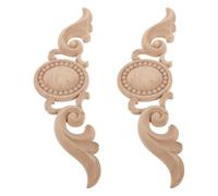 Ipetboom Appliques et Incrustations en Bois Sculpté 33X10 CM 2 Pièces Décorations Floristiques pour Meubles Ornements D’Angle Robustes pour DIY Style Européen Décoration Intérieure
