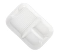 Ipetboom Assiette Céramique Compartimentée Cases Plateau Service Polyvalent pour Déjeuner Restaurant et Buffet Résistante Chaleur Design Blanc
