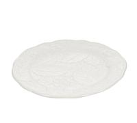 Ipetboom Assiette Céramique Embossée Résistante Chaleur Plateaux Décoratifs pour Desserts Service Élégant pour Mariage et Restaurant Blanche Multifonctionnelle