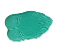 Ipetboom Assiette Céramique Forme Plate Dessert Multifonction pour Fruits et Snacks Design Simple et Lisse Service Élégant pour Maison et Restaurant Couleur Bleue