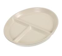 Ipetboom Assiette en Céramique Compartimentée 3 Sections 27 Cm Blanc Crème pour Contrôle des Portions, Assiettes Divisées pour Régime Adulte, Plaque Repas Saine pour Petit-déjeuner