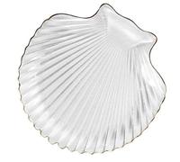 Ipetboom Assiette en Verre Transparent à Bord Doré, Plateau Présentoir pour Bijoux et Fruits Secs, Assiette à Dessert Élégante pour Service et Présentation Raffinée, Usage Maison Cuisine