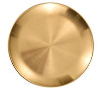 Ipetboom Assiette Inoxydable Dorée 14 Cm, Plateau Repas Rond en Acier Inoxydable, Assiette Décorative Rétro Cuisine Occidentale, Plateau Apéritif Résistant pour Buffet et Barbecue