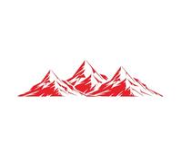 Ipetboom Autocollant Voiture Montagne 41X12 CM en PVC Souple Rouge Autocollants Décoratifs pour Carrosserie Résistant à la Décoloration Adapté pour Pare-Brise Portières et Vitres