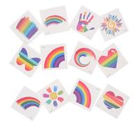 Ipetboom Autocollants Arc-en-Ciel 24Pcs Temporaires Visage Décoratifs Lgbt Motif Drapeau Événements Festifs Confortables et