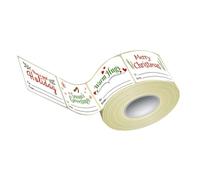 Ipetboom Autocollants D’Emballage de Noël en Papier Kraft Blanc 300 Pièces Auto-Adhésives Rouleau D’Étiquettes Autocollantes pour Présents Enveloppes et Décorations Festives