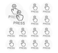 Ipetboom Autocollants de Pression pour Interrupteur de Porte en PVC Diamètre 6 CM Transparent Texte Noir Lot de 24 set de Pièces Étiquettes Adhésives pour Bureau et Maison Panneau