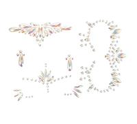 Ipetboom Autocollants Fluorescents Visage En Strass 3 Pièces Lumineux, Taille Moyenne, Tatouages De Pierres Précieuses Phosphorescentes Pour Adultes Et Adolescents, Fête, Halloween Et Cosplay