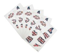 Ipetboom Autocollants Visage Drapeau Royaume-uni 5 Pièces Temporaires Décoratifs Football Fans Accessoire Match Sportif