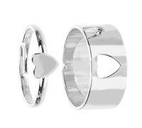 Ipetboom Bague Cœur Ajustable pour Couple Anneau Ouvert Déclaration Accessoire Chic et Élégant pour Femmes pour Amoureux et