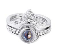 Ipetboom Bague De Projection Pour Couples Bague Bague Couronne Bague De Mariage Bijoux De Main Bague Ouverte Bague Fantaisie Bague Romantique Alliage De Zinc