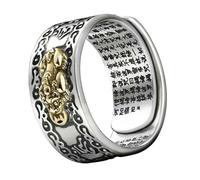 Ipetboom Bague Décorative Réglable Pour Homme Anneau Feng Shui Avec Écritures Chanceuses Bijoux Masculins De Style Vintage