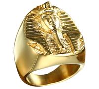 Ipetboom Bague en Acier Inoxydable Style Pharaon Doré Taille US 10 pour Homme Accessoire Présent Élégant