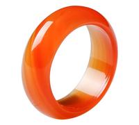 Ipetboom Bague en Agate Naturelle Rouge pour Femme, Pierre Naturelle Agate et Jaspe, Anneau Simple Élégant, usage Quotidien