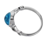 Ipetboom Bague en verre bleu ciel avec pierre de lune - Bague de fiançailles changeant de couleur - Bijou holographique - Bague en pierre de lune pour femmes - Anneaux colorés - Anneaux changeant de