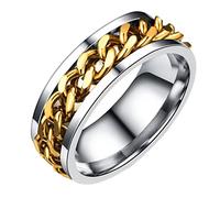 Ipetboom Bague Homme Acier Inoxydable Simple Design Rotative Élégante Bijoux Masculins Avec Coffret