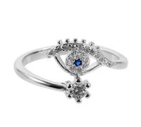 Ipetboom Bague Ouverte Ajustable Œil Maléfique Avec Zirconium Bijoux Unisexes Stylés Pour Femmes Idéale Pour Occasions Spéciales