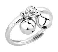 Ipetboom Bague Ouverte Mignonne Double Cloche Pendentif Réglable pour Femmes Mode Créative Accessoire Fête Style Ajustable