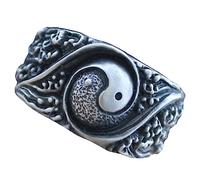 Ipetboom Bague Taoïste En Cuivre Vintage Pour Homme Et Femme, Anneau Chamanisme, Accessoire De Costume Chinois, Bijou Esthétique Pour Soirées Et Occasions Spéciales, Taille Moyenne