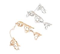 Ipetboom Bagues en Alliage Décoratives Motif Floral Creux, Style Punk, Lot de 2 Pièces Doré et Argenté, Bagues Créatives pour Femme, Fêtes et Tenues Quotidiennes, Taille Unique