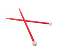 Ipetboom Baguettes de Batterie Double Tête Érable avec Tête Feutre Douce Maillets Percussion Résistants pour Timbales et Caisse Claire Accessoire Percussion Rouge
