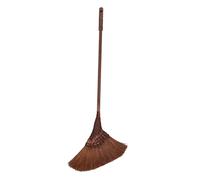 Ipetboom Balai de Ménage à Long Manche en Bois 90 Cm Balai D’extérieur Épais et Doux en Poils de Palmier pour Sols Délicats Balayeuse de Sol Polyvalente Outil de Nettoyage Extérieur