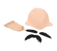 Ipetboom Bald Cap Costume Set With Latex Bald Head Wig Cap And Beard For Men Women Reusable Comfortable Netting For Halloween Cosplay Party Performance