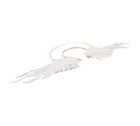 Ipetboom Bandeau D’Ange Blanc Halo Lunaire LED, Serrage-Tête Léger pour Costume de Dame, Accessoires de Coiffure pour Halloween, Fêtes et Renaissance, Coiffes de Carnaval Féminines