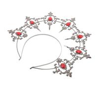 Ipetboom Bandeau de Déesse pour Cheveux Féminins, Serrage-Tête Fait Main Halo Solaire Rouge, Accessoire de Coiffure Vintage en Métal, Cosplay, Fêtes et Mariage, Couronne de Reine Élégante