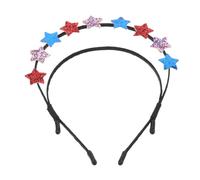 Ipetboom Bandeau Étoile Pailletté Pour Fête Accessoire Cheveux Double Couche -tête Patriotique Scintillant Jour Indépendance