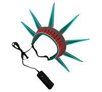 Ipetboom Bandeau Lumineux Statue Liberté Torche Serrage-Tête de Déguisement pour Fête Nationale Américaine Accessoire Cheveux LED pour Cosplay et Célébrations du 4 Juillet