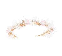 Ipetboom Bandeau Mariage Élégant Accessoire Cheveux Délicat Perles et Fleurs Headband Confortable pour Mariée et Demoiselle Style pour Fêtes et Occasions Spéciales