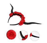 Ipetboom bandeau rose bande de cheveux groupe Cosplay cornes de sorcière bandeaux halloween haloween déguisement costard bandanas bandeau gothique cerceau de cheveux de corne résine rouge