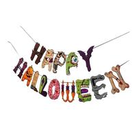 Ipetboom Bannière Décorative D'halloween Design Créatif de Lettres Légère en Papier pour Décoration Murale et Fête D'halloween