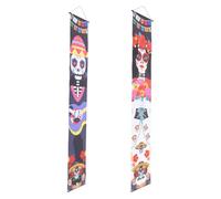Ipetboom Bannière Halloween pour Porte Avant en Polyester Réutilisable Effet Décoratif, Style Créatif et Drôle, pour Fête et Décoration de Jour des Morts