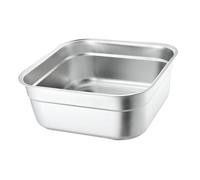 Ipetboom Bassine Carrée 21 Cm en Acier Inoxydable à Fond Plat, Résistante et Polyvalente, pour Buffet Cuisine Professionnelle, Bol Multifonction de Service et Préparation Alimentaire