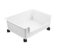 Ipetboom Bibliothèque à Roues étagère à pour Enfants Roues de Stockage bac de Rangement à roulettes bibliothèque pour conteneur de Stockage de PP Blanche